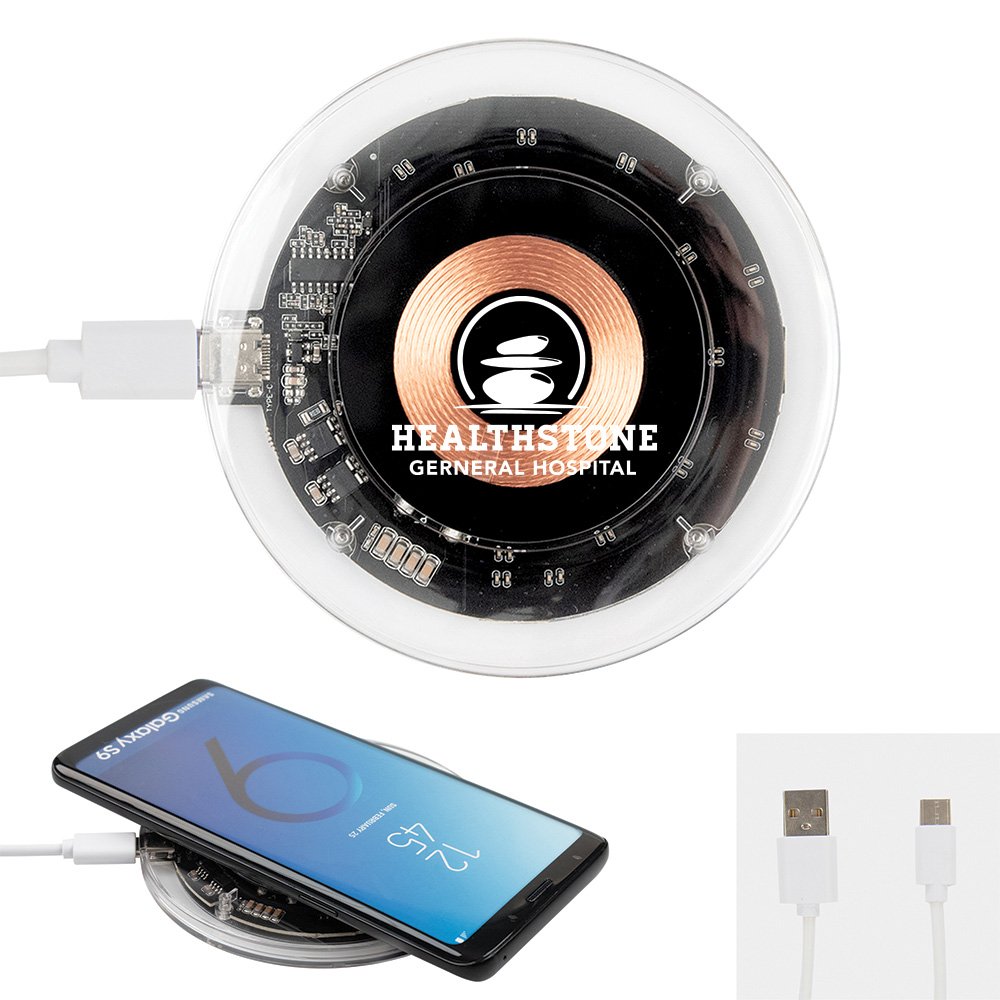 Crystal Clear Qi Wireless Charging Pad - Personalization Available