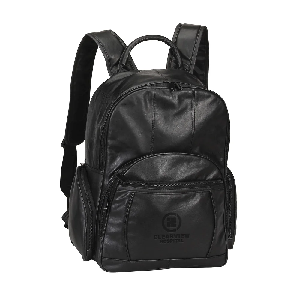 Leather 15" Computer/Laptop Backpack - Debossed Personalization Available | Positive Promotions Leather 15" Computer/Laptop Backpack - Debossed Personalization Available | Positive Promotions