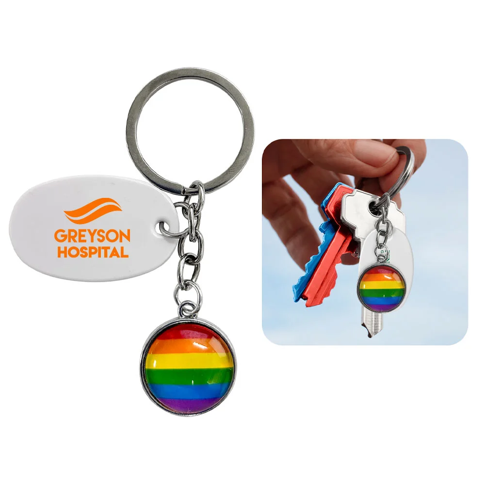 Apple キーリング レインボー Pride Rainbow Dome Keychain - One-Color Personalization Available