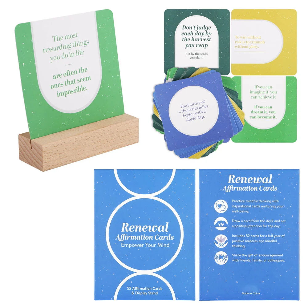 Lot De 100 Cartes D'affirmation Positives - Avec 150+ Questions Pour La Réflexion, La Méditation Et Les Soins Personnels - 7