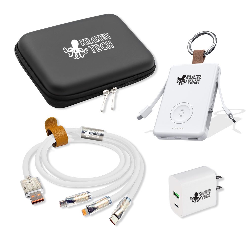 Tech Power Plug Premium Tech Travel Kit With Power Bank, Dual-Port Adapter, & 3-in-1 ...
