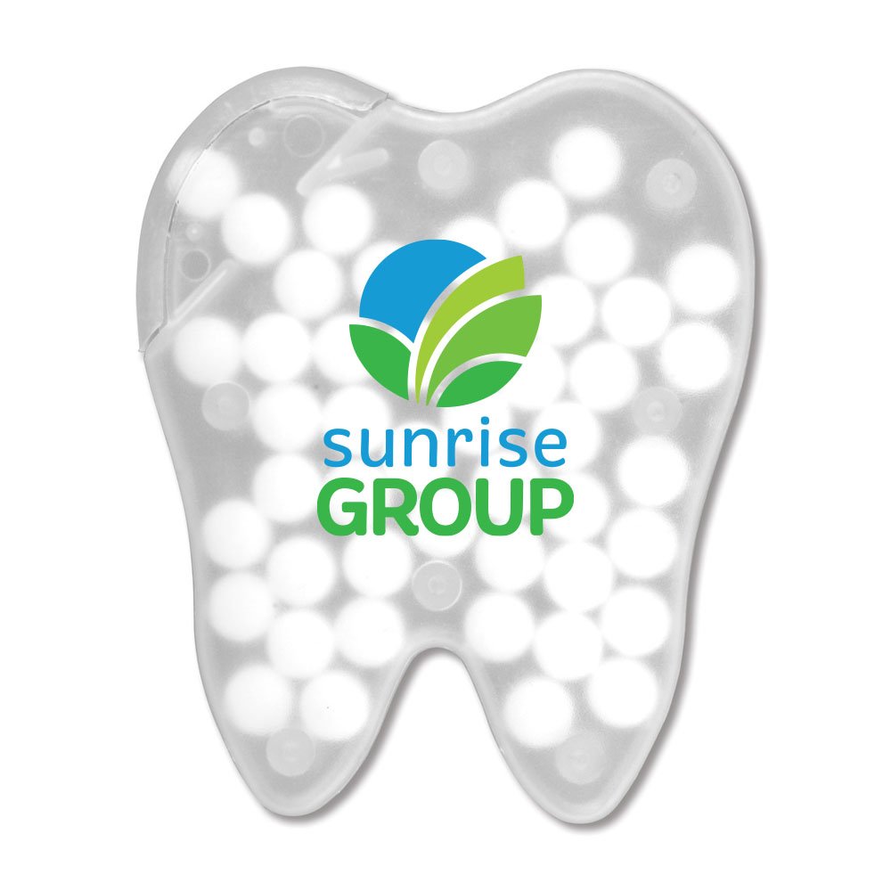 Tooth Container Mints Tooth-Shaped Credit Card Mints - Full-Color Personalization Available ...