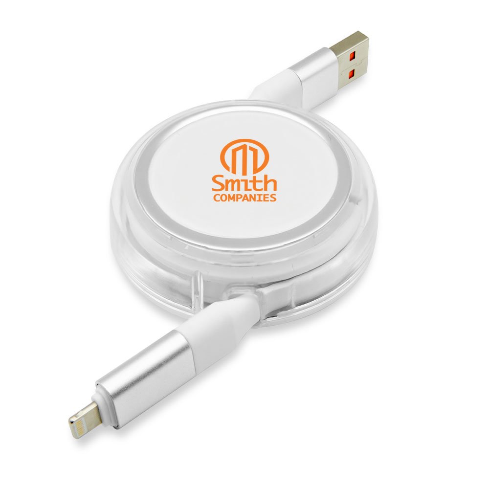 Push Button Retractable Cable 4-in-1 Retractable Cable With Interchangeable Connectors - One-Color ...