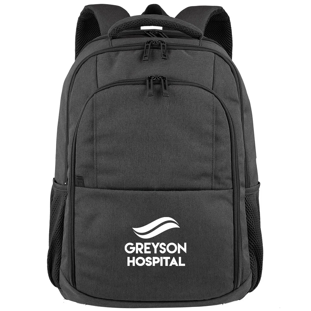 16 laptop backpack with embossed branding Printualist Personalized Custom Business Computer Stands upright Sandhill Travel 16" Computer/Laptop Backpack