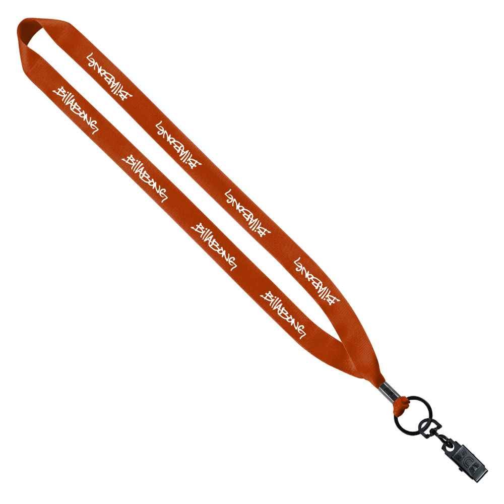 Polyester Lanyard with Metal Bulldog Clip - Personalization Available