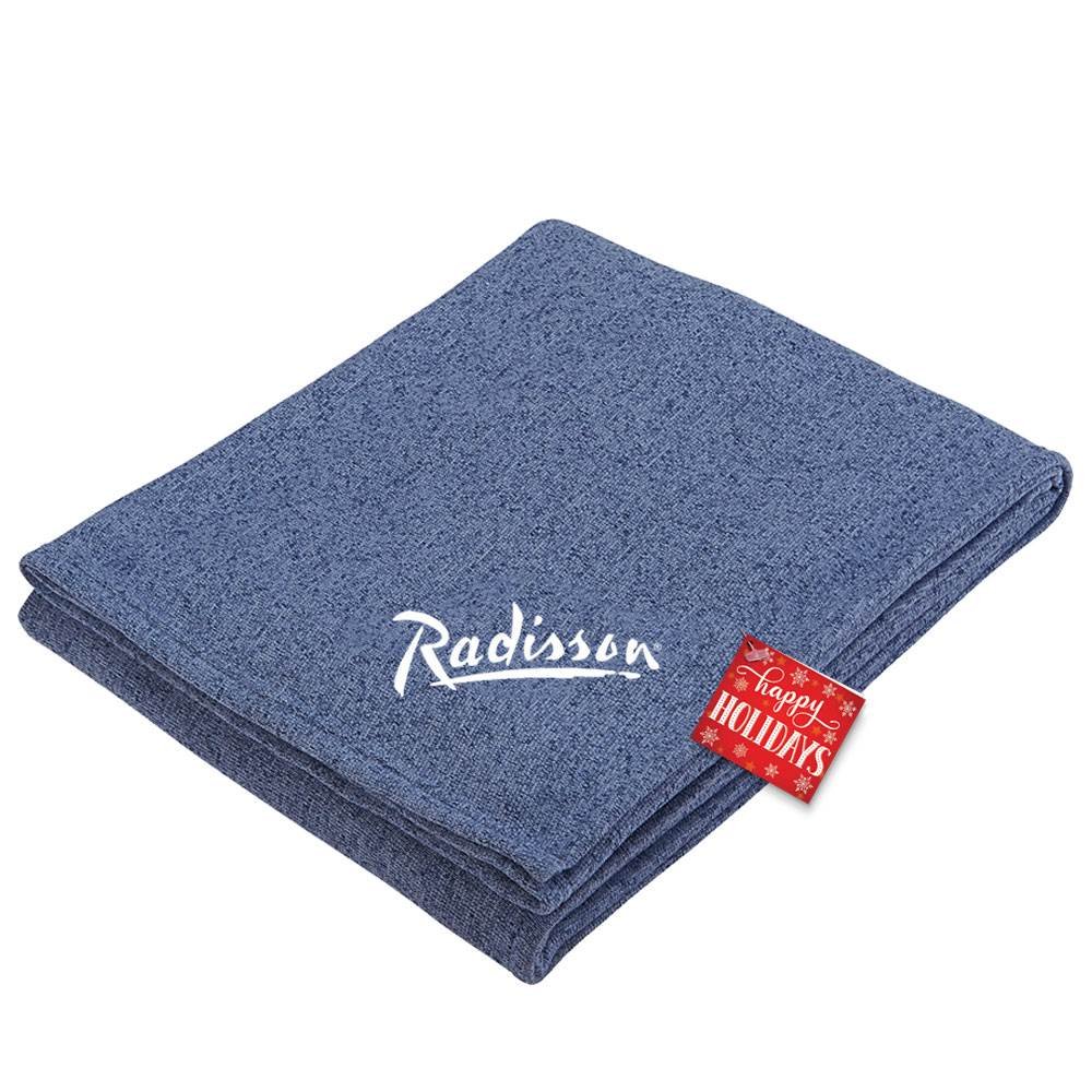 Heathered Fleece Blanket with Holiday Gift Card - Personalization Available