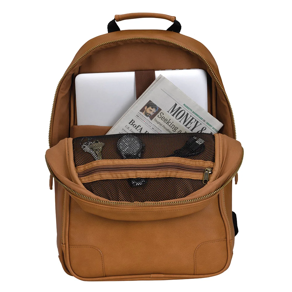 dash executive leather backpack Men's Pebble Grain Backpack, Caramel / One this leather backpack has a classic EvoShield Exec Backpack - Black