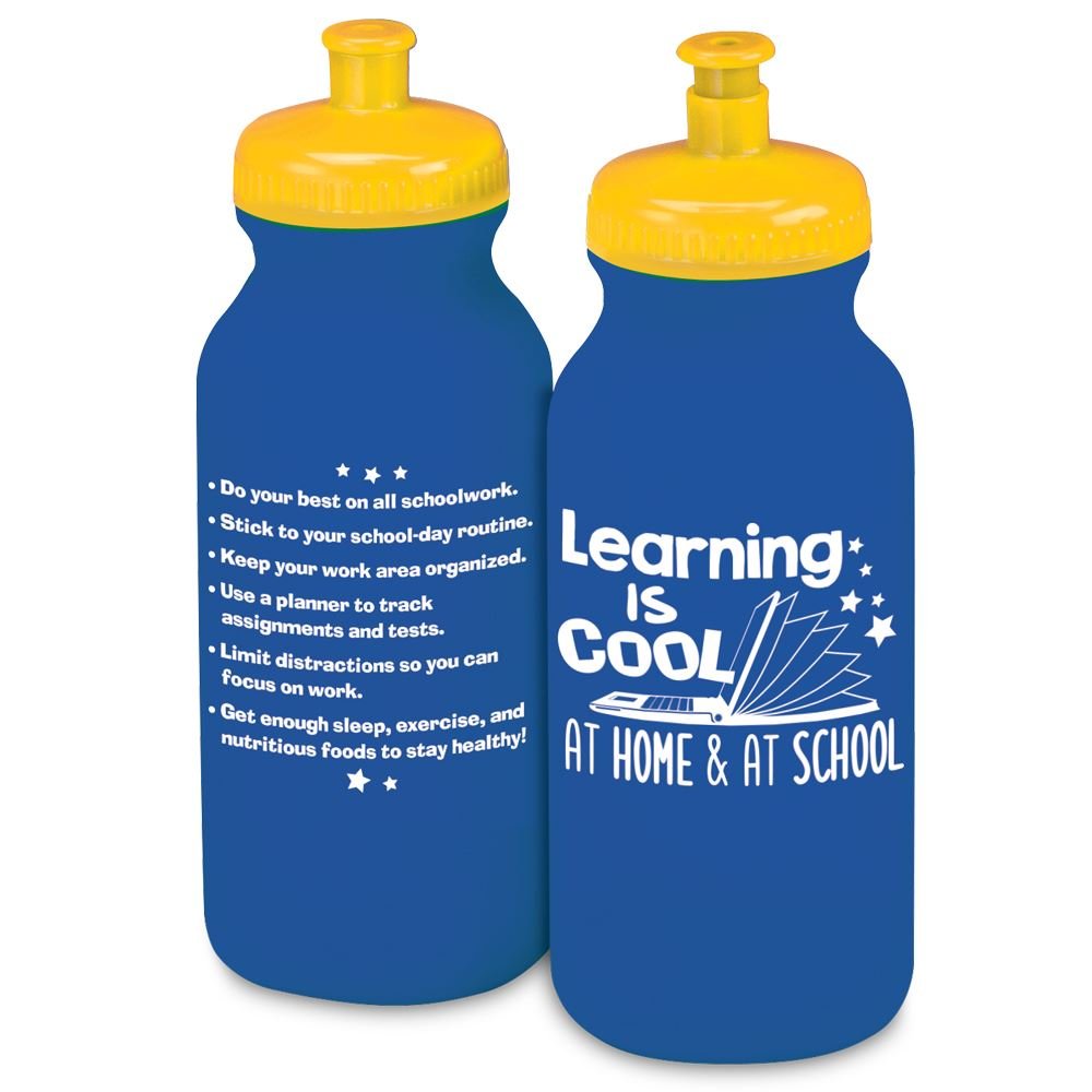Learning Is Cool From Home & At School Water Bottle 20 Oz.