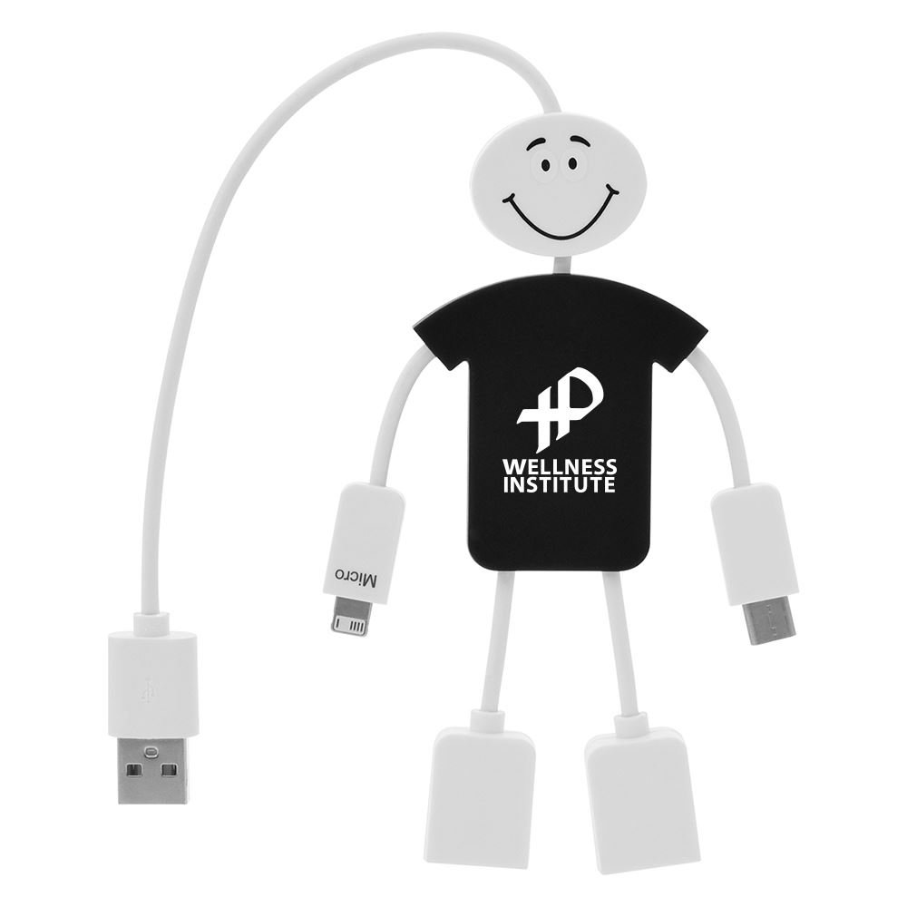 Techmate 3-in-1 Charging Cable and USB Hub - Personalization Available