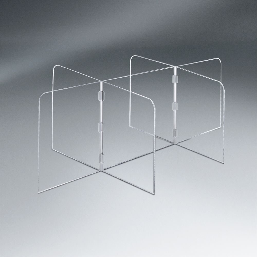 Large Interlock 7 Panel Tabletop Distancing Partition - 1/4