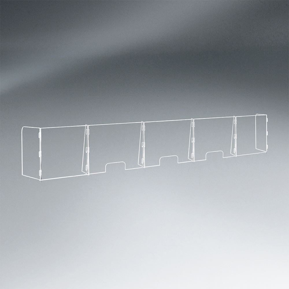 5 Panel Interlocking Counter Barrier Partition With    Three Openings - 1/4