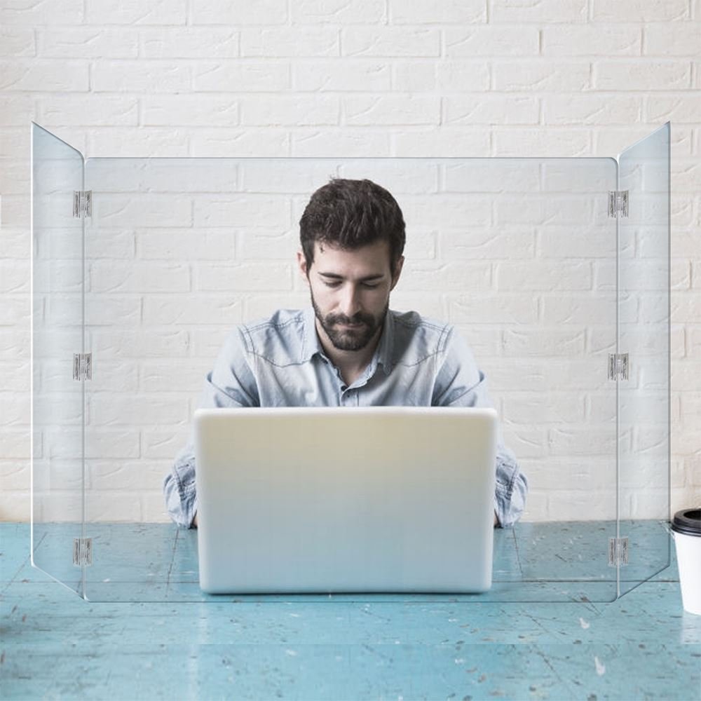 Large 3-Panel Desk Shield