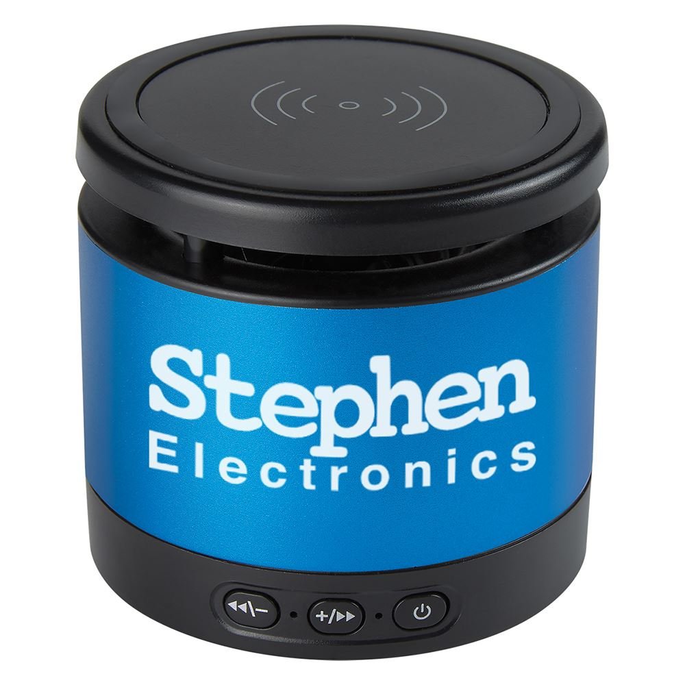 2-in-1 Metal Bluetooth&reg; Speaker with Qi Wireless Charging Pad - Personalization Available