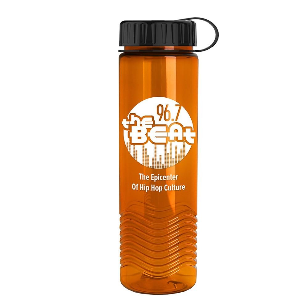 Tritan Wave Bottle with Tethered Lid - 24oz-Personalization Available