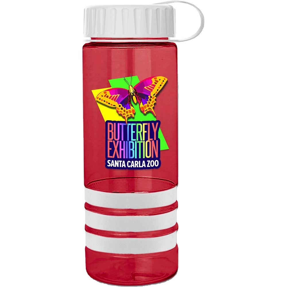 Tritan Stripe with Tethered Lid - 24 Oz - Full Color Personalization ...