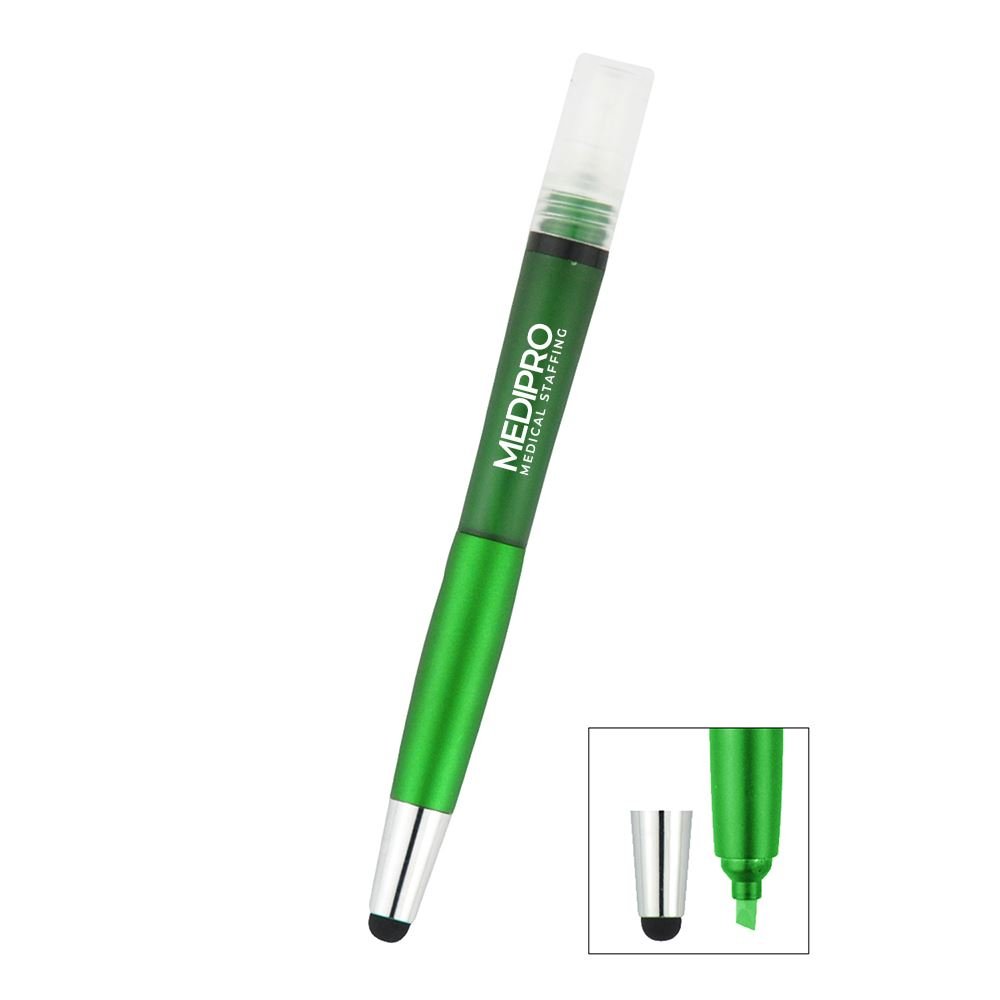 Sanitizer Spray Bottle with Highlighter and Stylus - Personalization Available