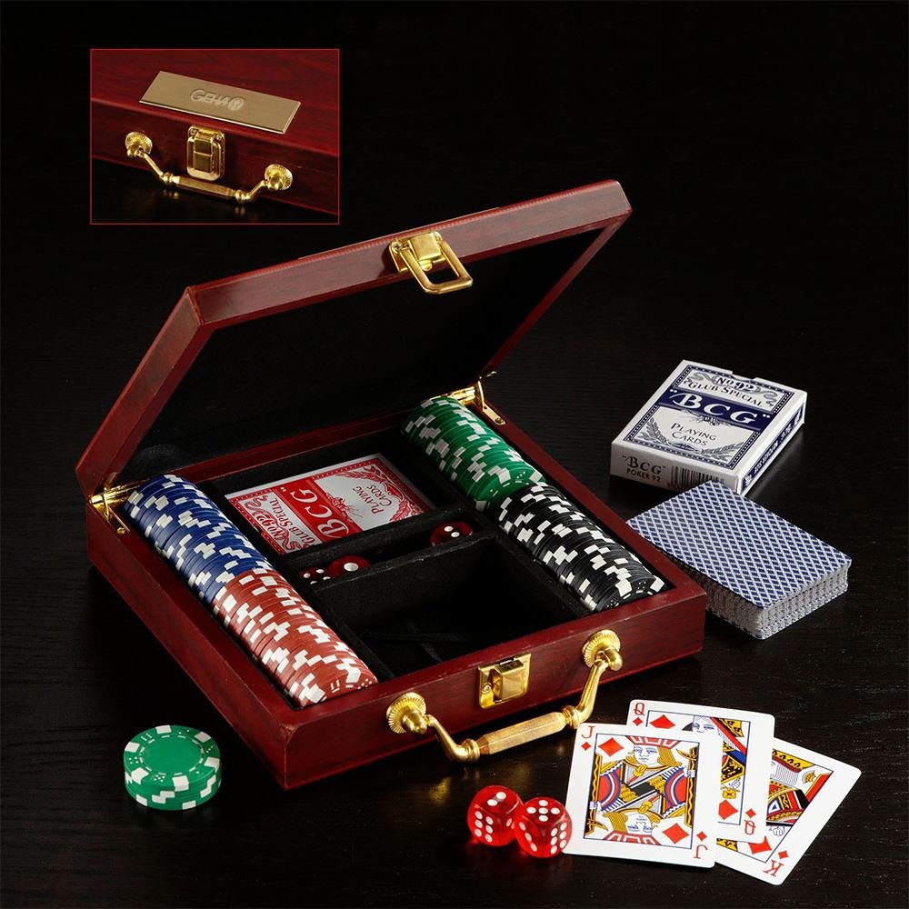 Wooden Box Poker Set- Personalization Available
