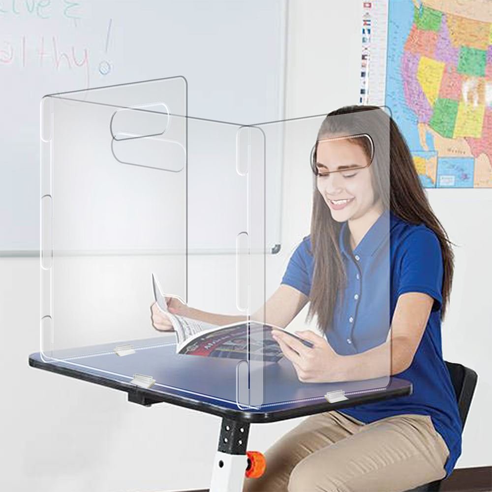 Lightweight 3-Panel Desk Shield With Handle | Positive Promotions