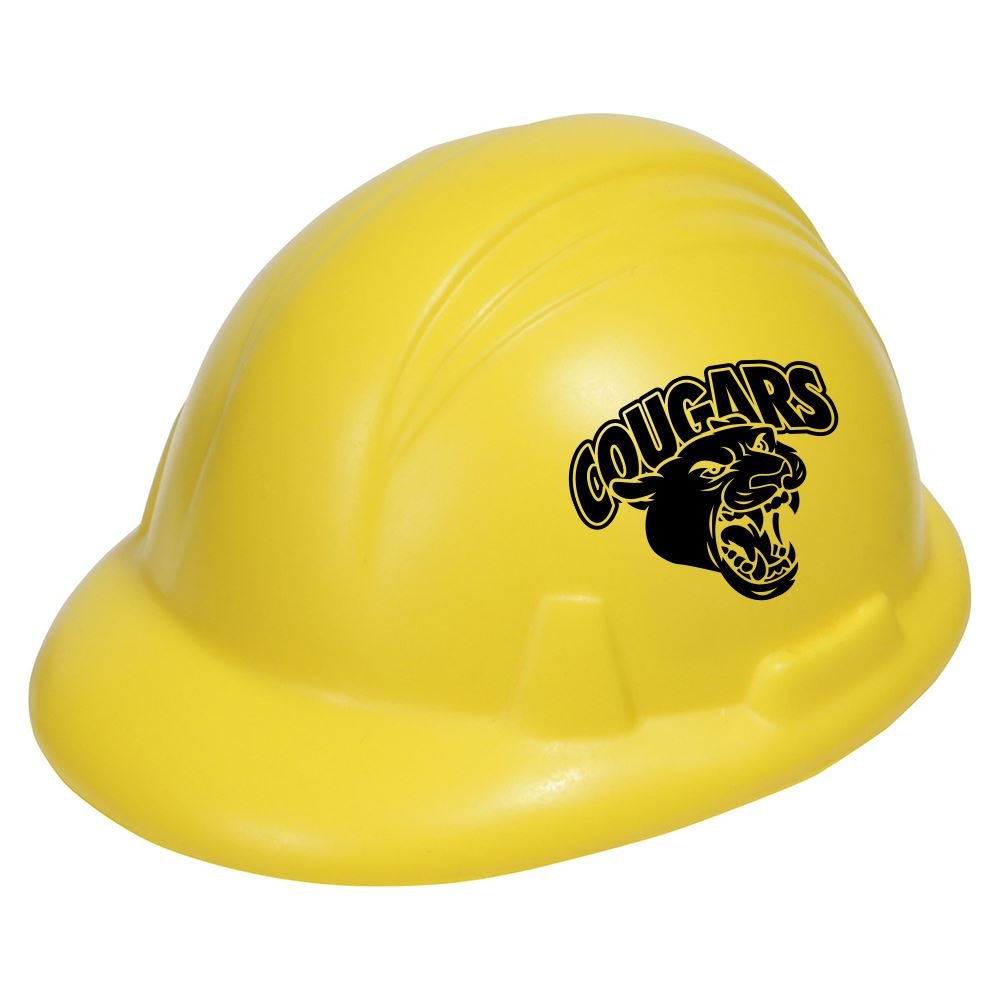 Hard Hat Stress Reliever Personalization Available Positive Promotions