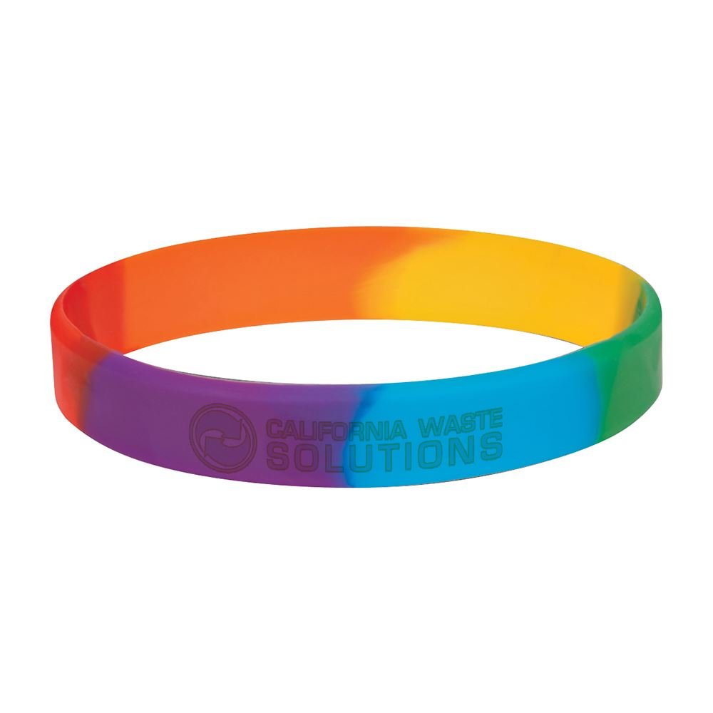 Rainbow Silicone Bracelet - Personalization Available