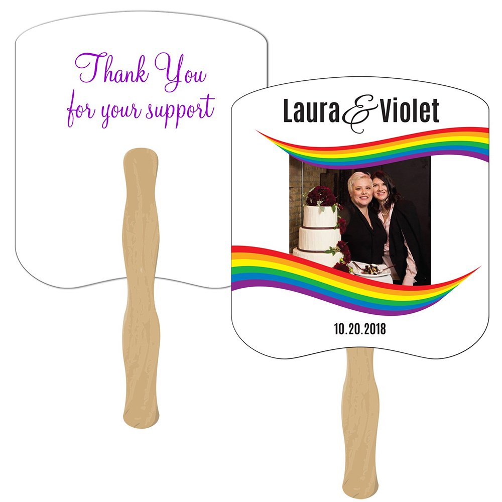 Mini Fan Sticker Ribbon Rainbow Ribbon Fan - Full-Color Personalization Available | Positive ...