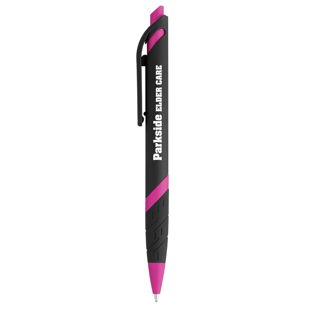 Plunge-Action Soft Touch Rubberized Ballpoint Pen - Personalization Available