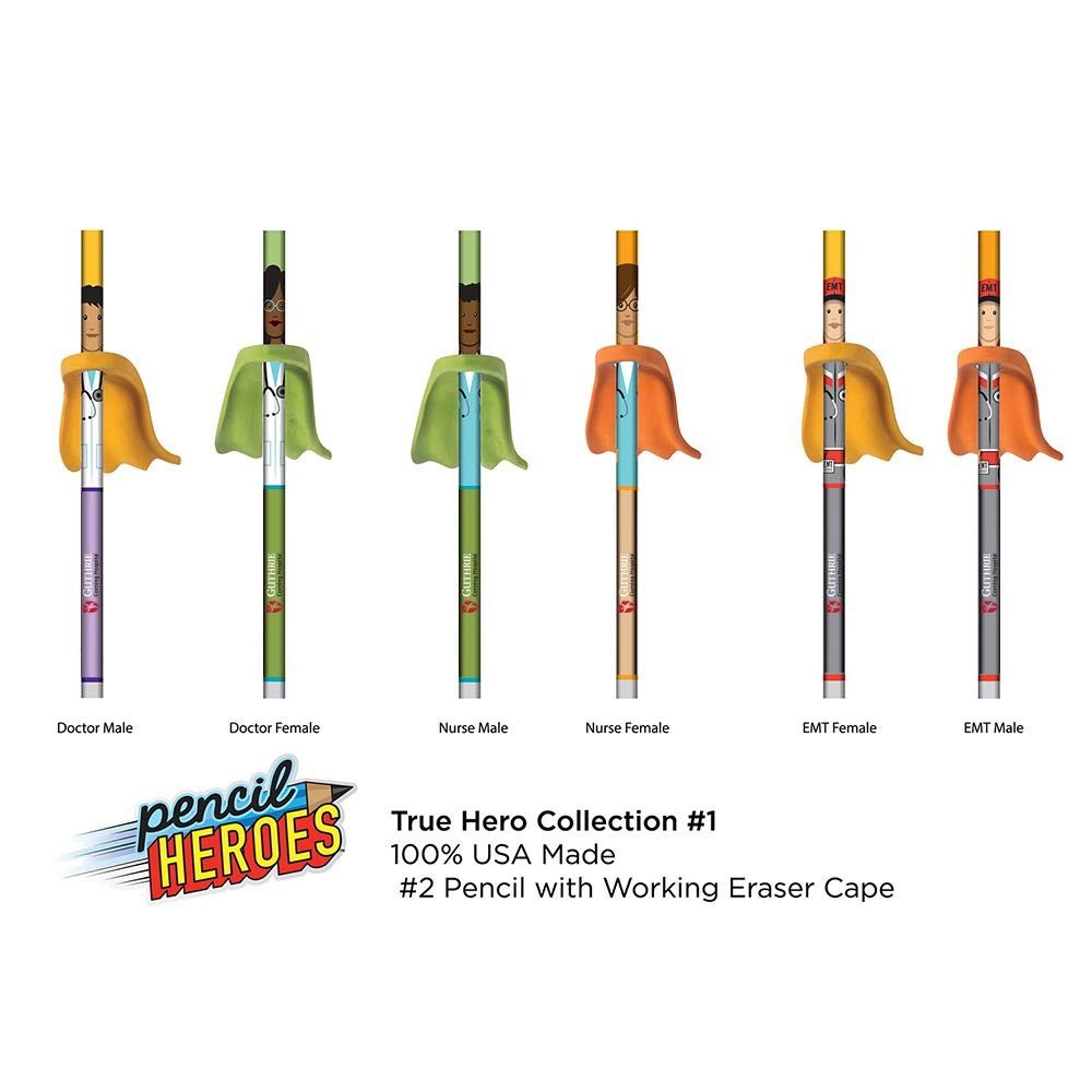 Pencil Hero Healthcare With Cape Eraser - Personalization Available