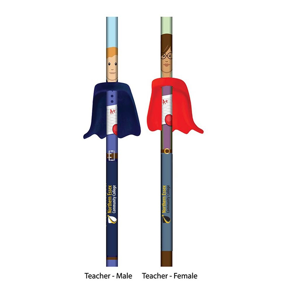 Teacher Hero Pencil With Cape Eraser - Personalization Available