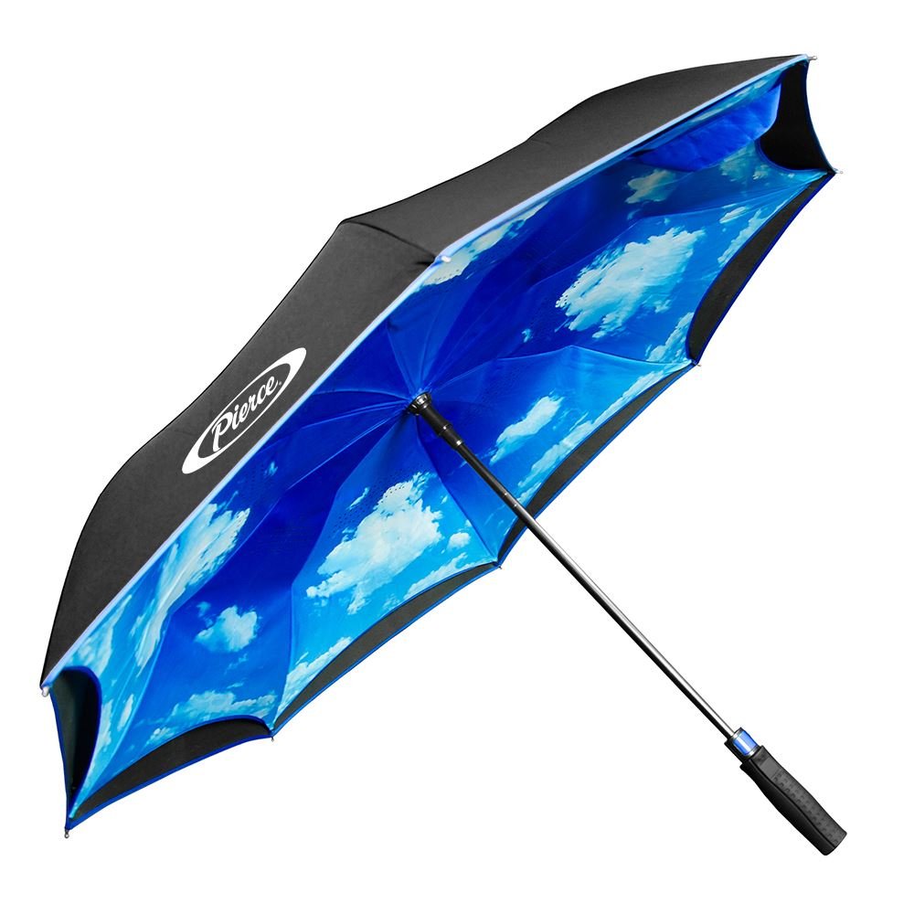 Blue Sky and Clouds Inverted Umbrella - Personalization Available