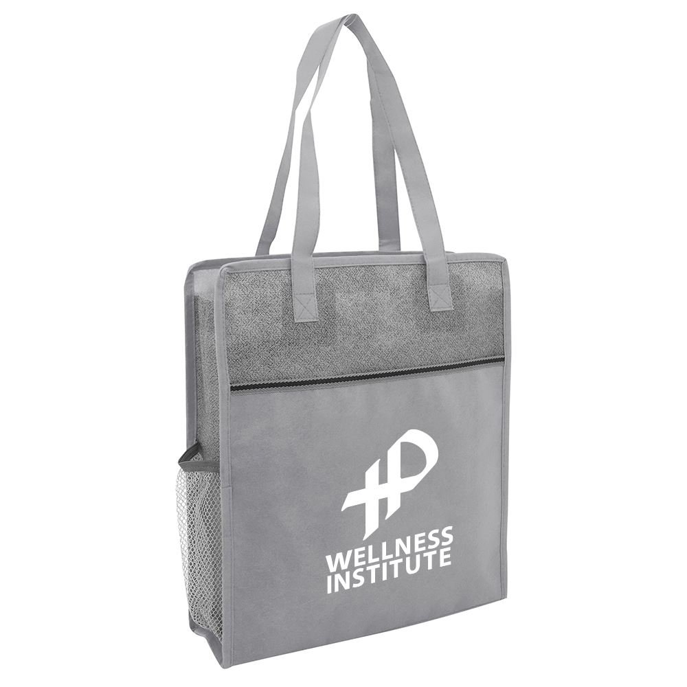 Color Basics Heathered Non-Woven Tote Bag - Personalization Available