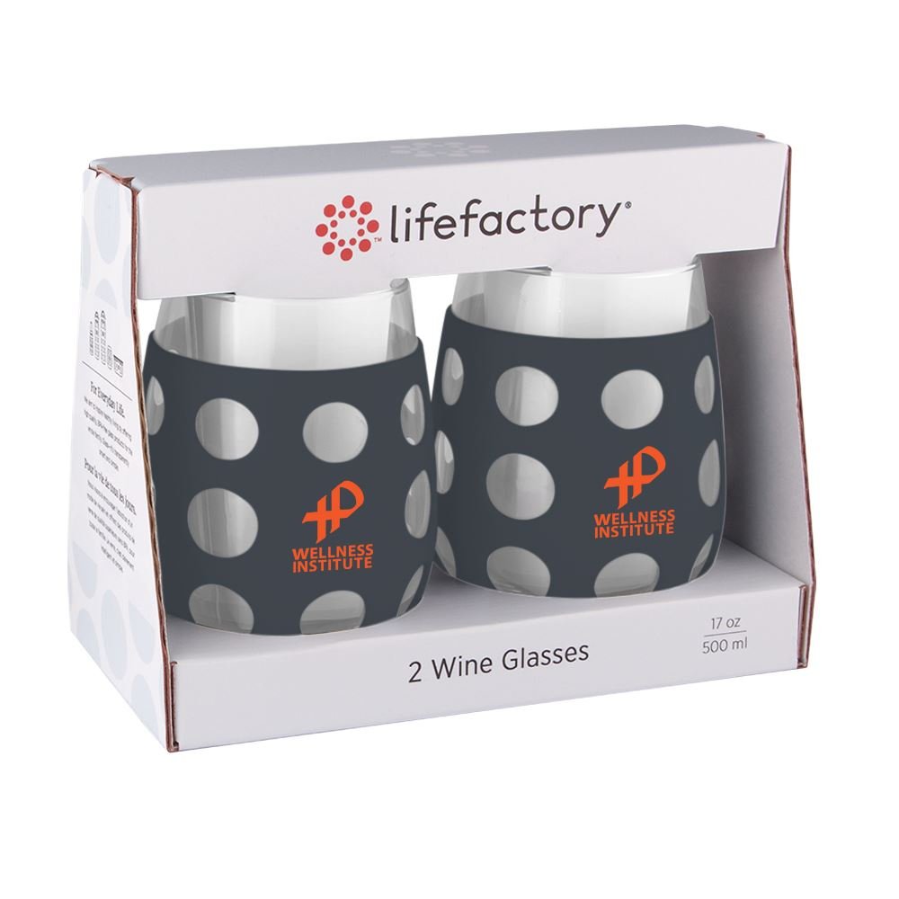Lifefactory Wine Glass with Silicone Sleeve 2 Pack 17 oz - Personalization Available