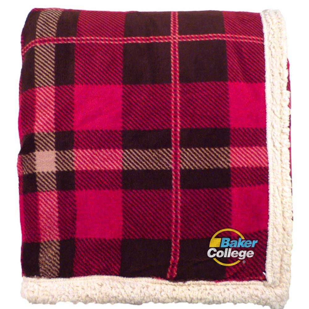 Lambswool Microsherpa Plais Throw - Embroidered Personalization   Available