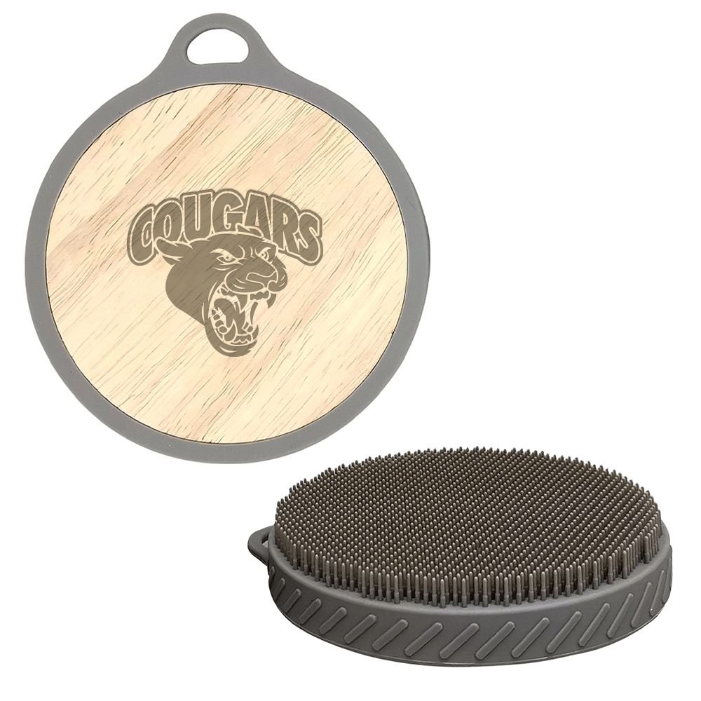 Bamboo/Silicone Face & Body Scrub Brush - Laser-Engraved Personalization Available