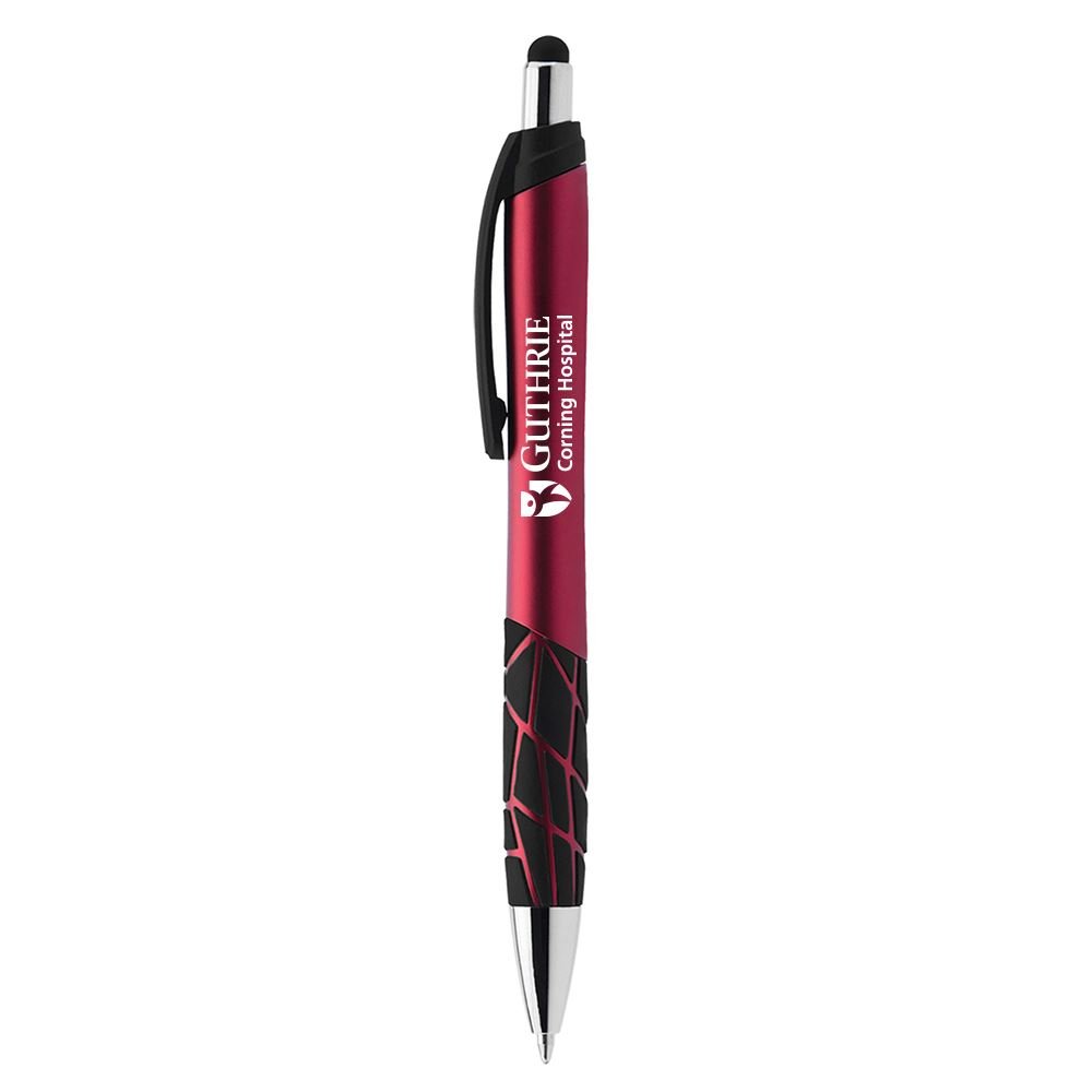 Wavey Metallic Plastic Stylus Pen - Personalization Available