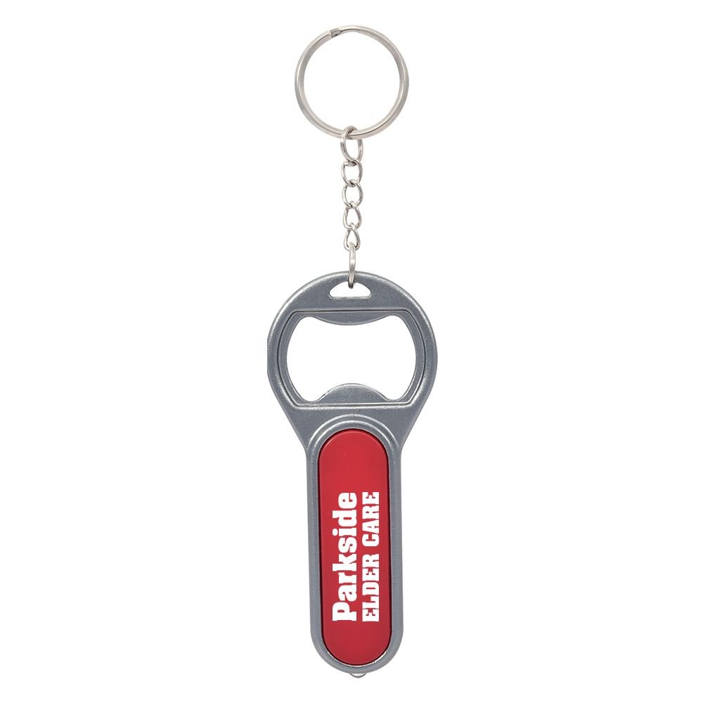 Bottle Opener and LED Light Keychain - Personalization Available