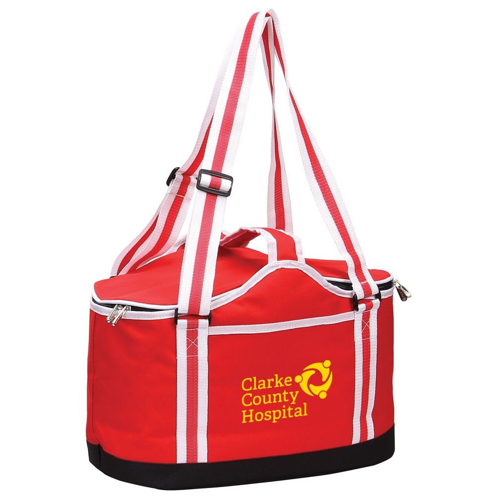 Two Compartment Cooler Basket Tote Bag - Personalization Available