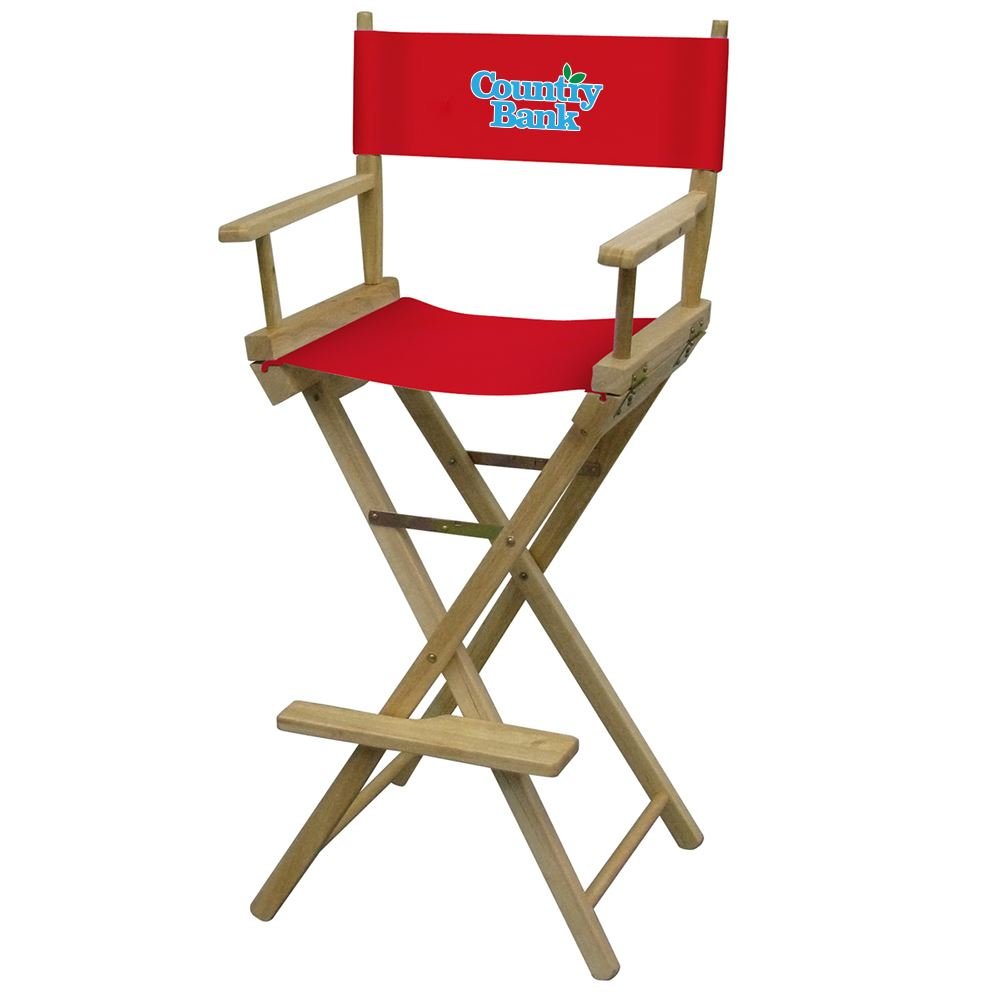 Bar-Height Director's Chair - Full-Color Imprint - Personalization