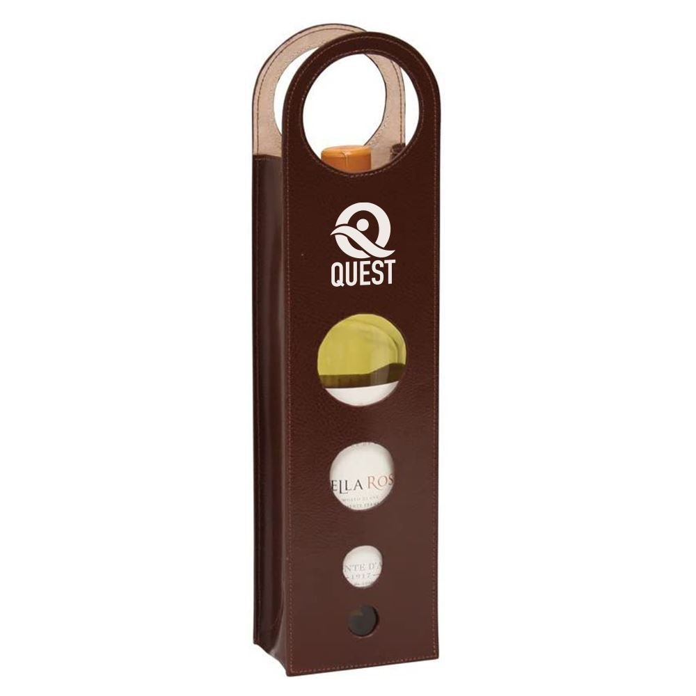 Leather Wine Tote - Personalization Available