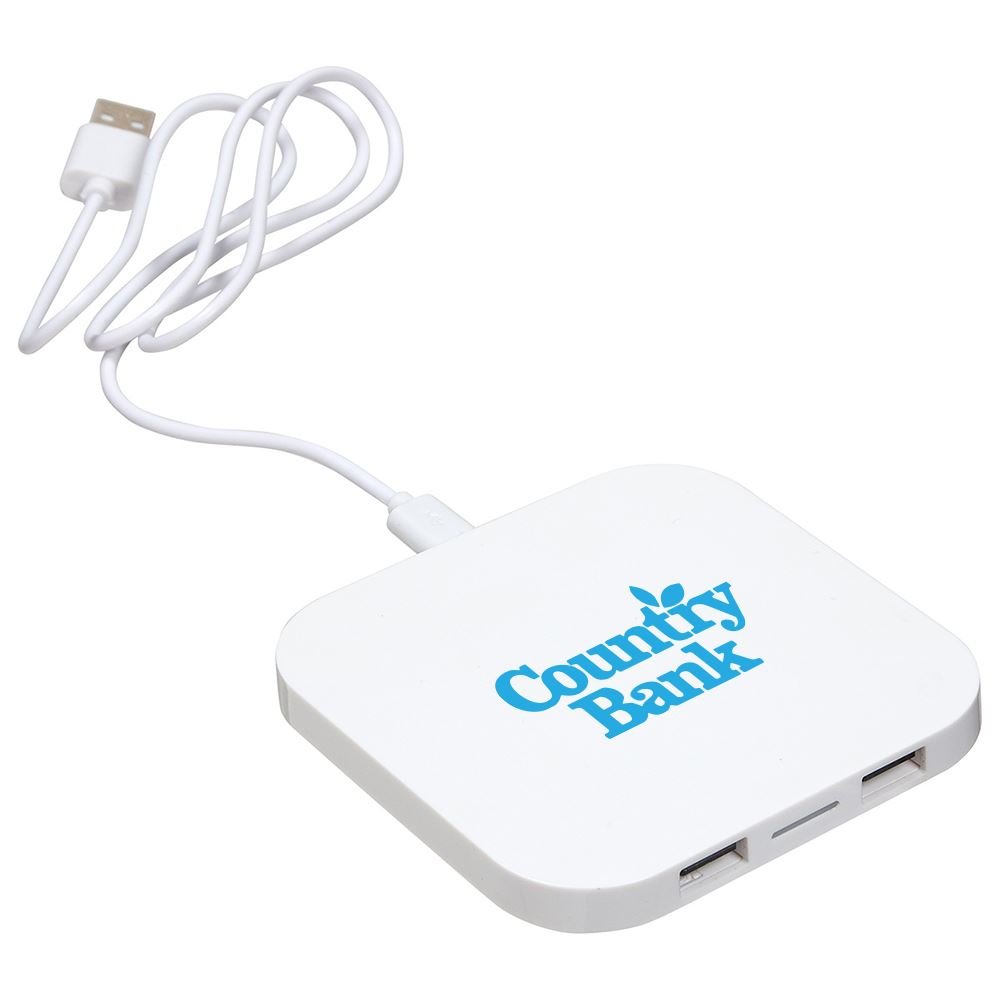 Power Deck Wireless Charger With Dual USB Ports - Personalization Available