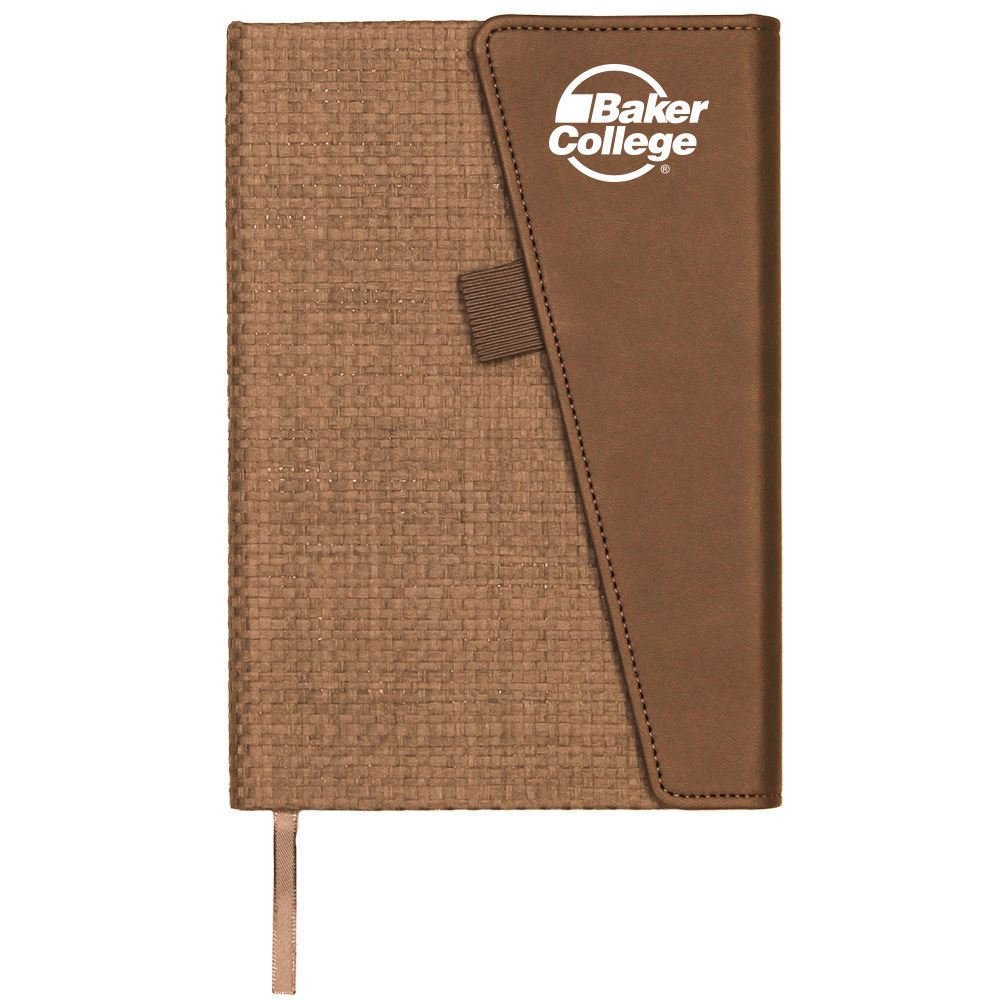 Woven and Faux Leather Notebook - Personalization Available
