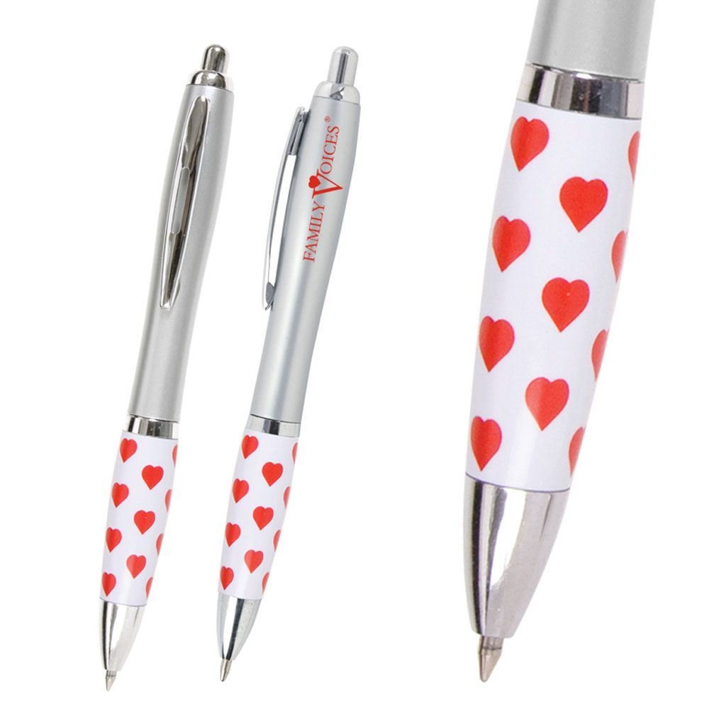 Emissary Red Hearts Click Pen - Personalization Available
