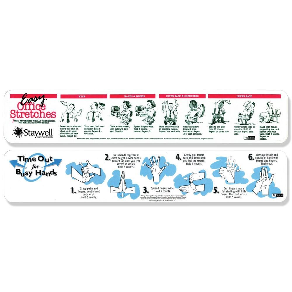 Classic FitStrip - Easy Office Stretches and Time Out for Busy Hands - Personalization Available