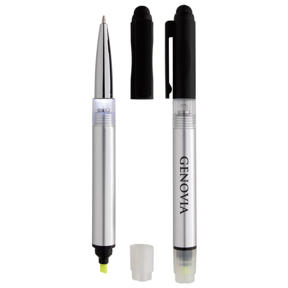 Illuminate 4-In-1 Highlighter Stylus Pen With Light - Personalization Available