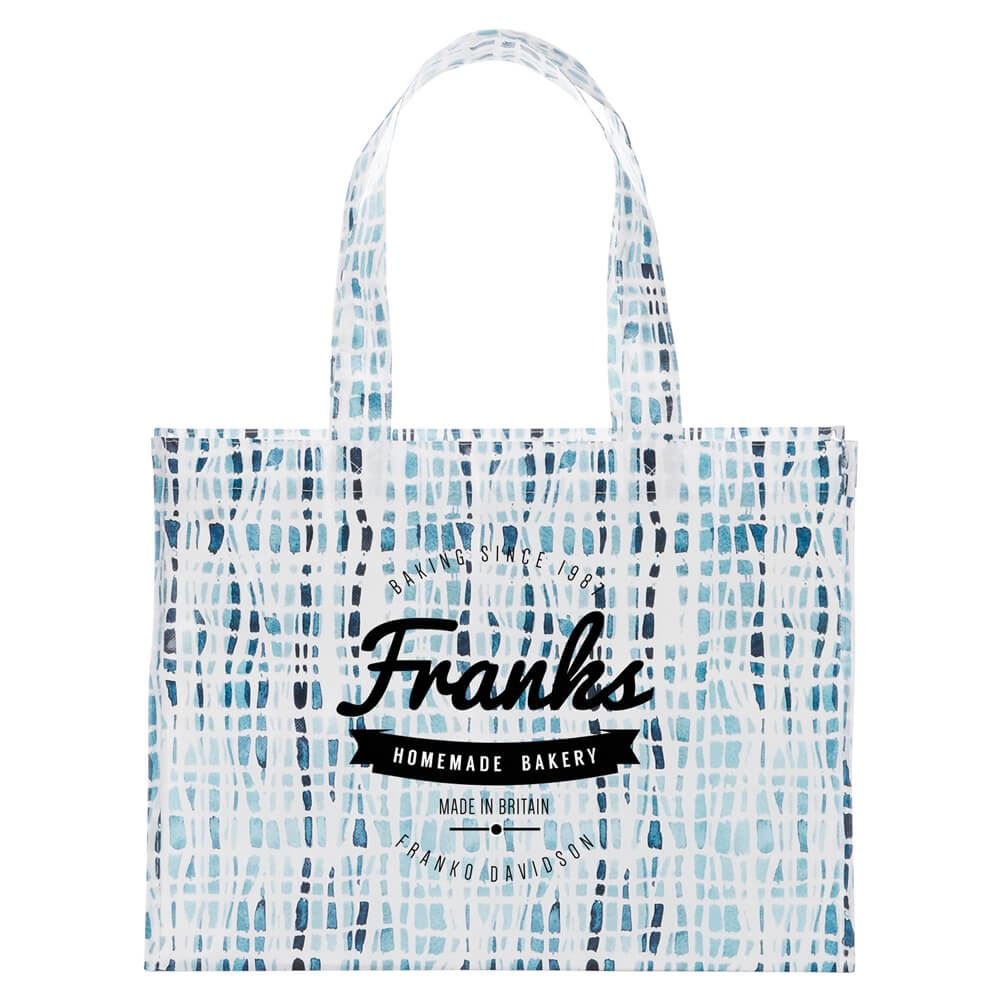 Cross Hatch Laminated Shopper Tote - Personalization Available