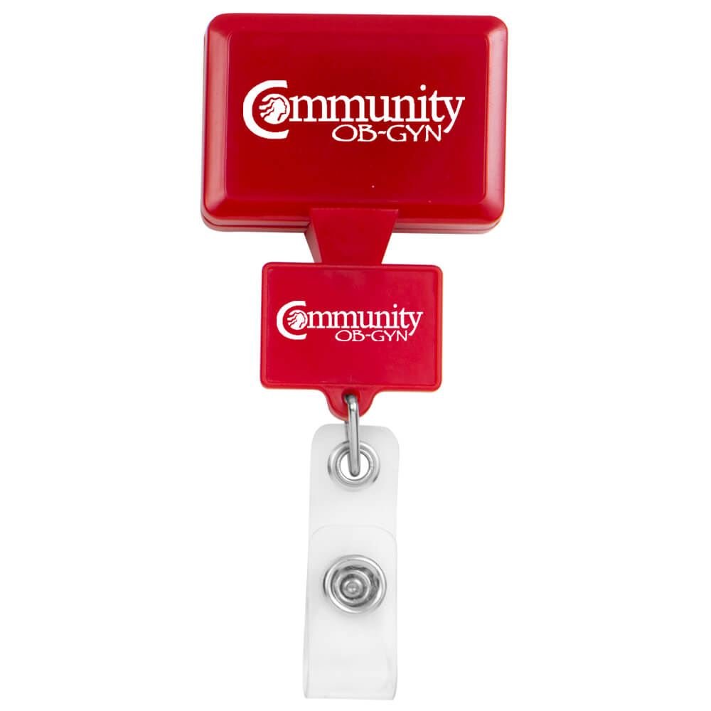Double Up Rectangle Badge Reel - Personalization Available