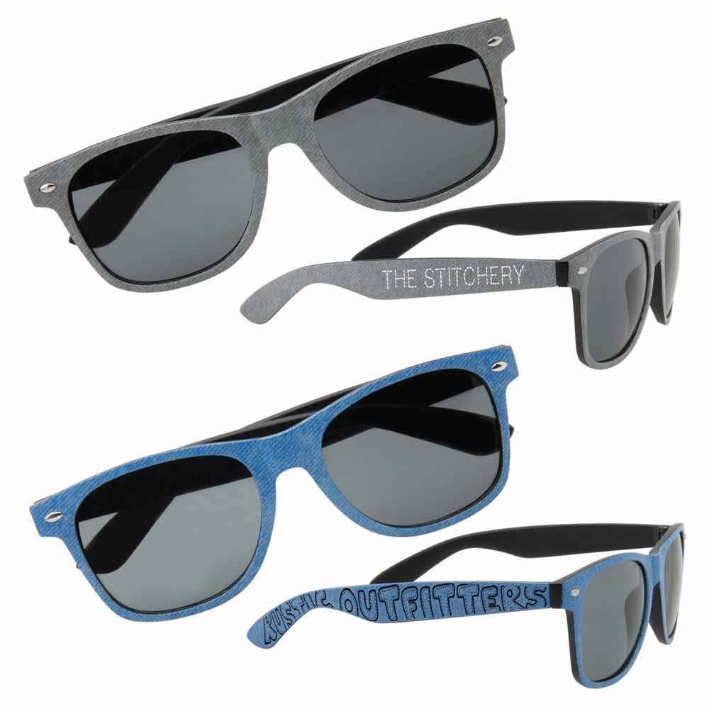 Denim Print Sunglasses - Personalization Available