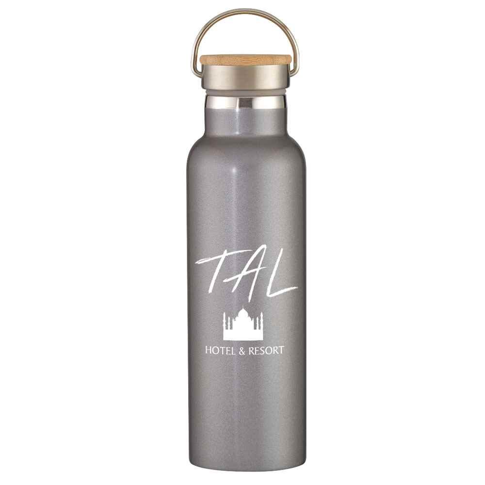 Liberty Stainless Steel Bottle With Wood Lid 21Oz. Personalization
