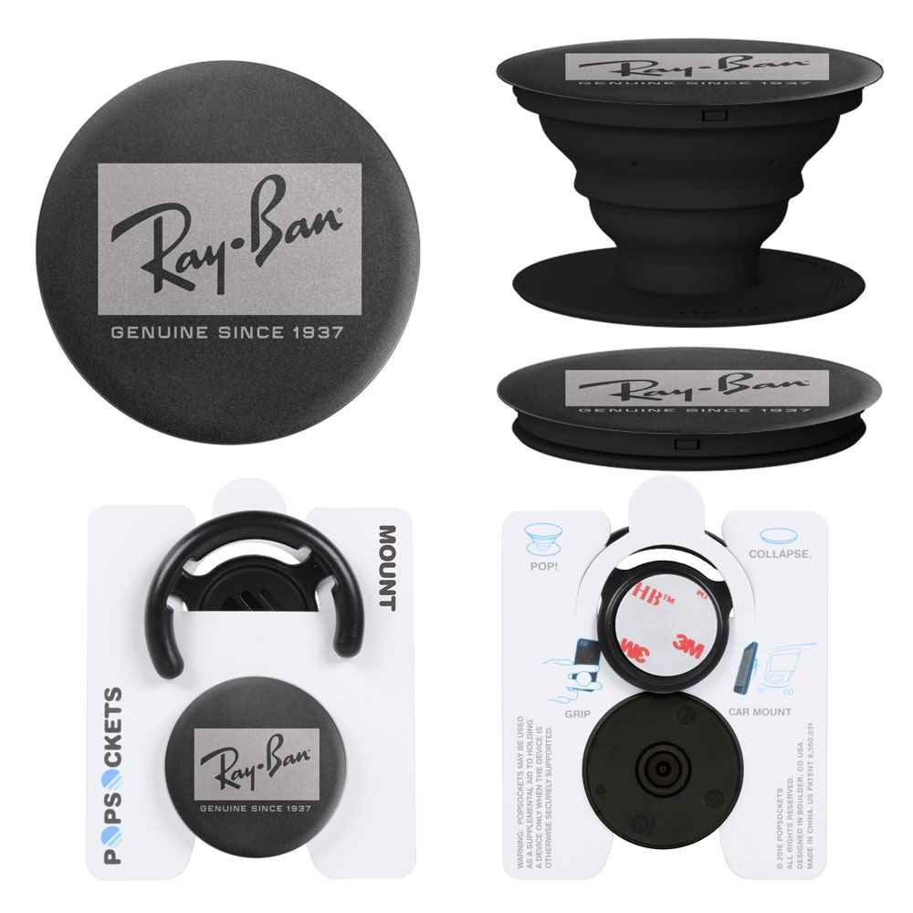 Aluminum Mount Combo PopSockets&reg; PopGrip - Laser Engraved Personalization Available