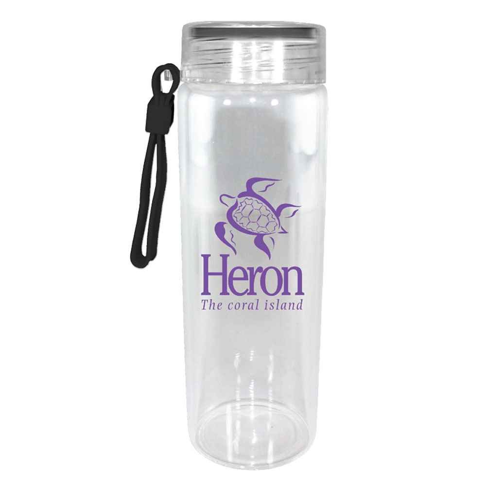Durable Clear Glass Bottle with Screw-On Lid 20-Oz. - Personalization Available