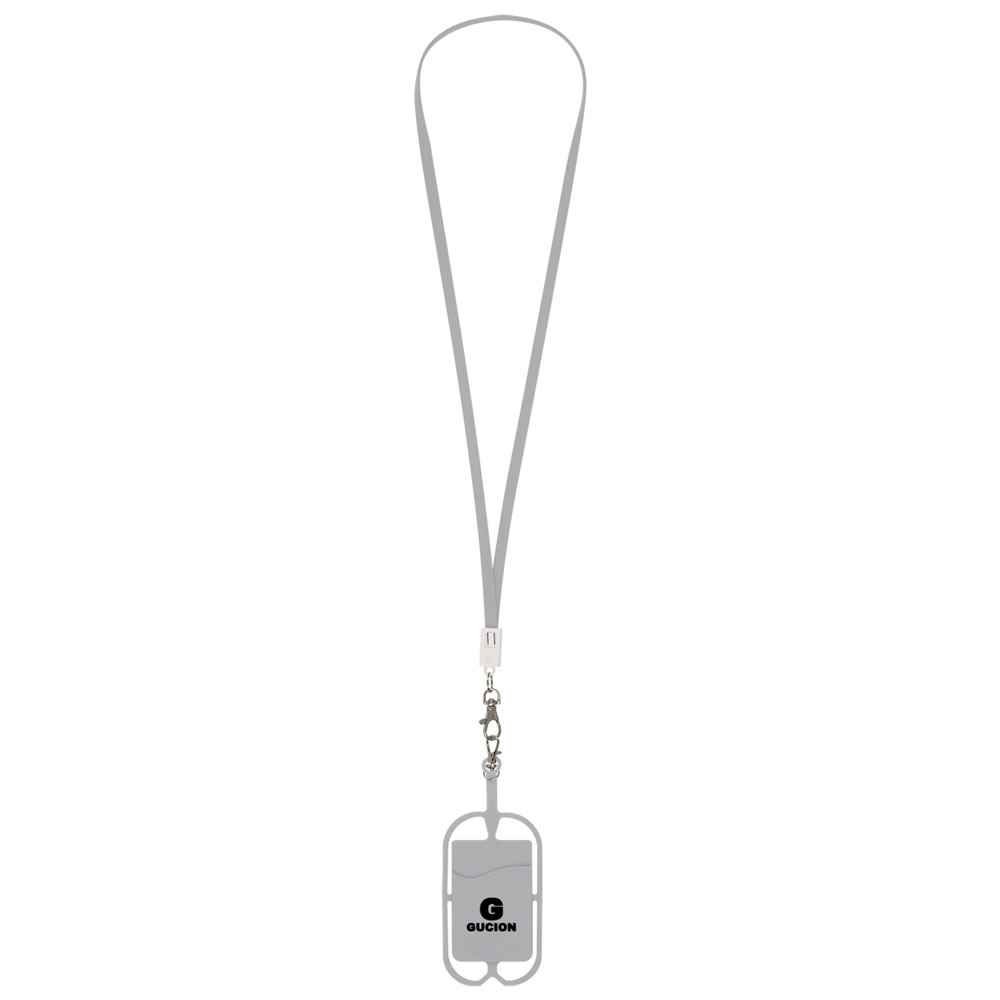 2-In-1 Charging Cable Lanyard With Phone Holder & Wallet - Personalization Available